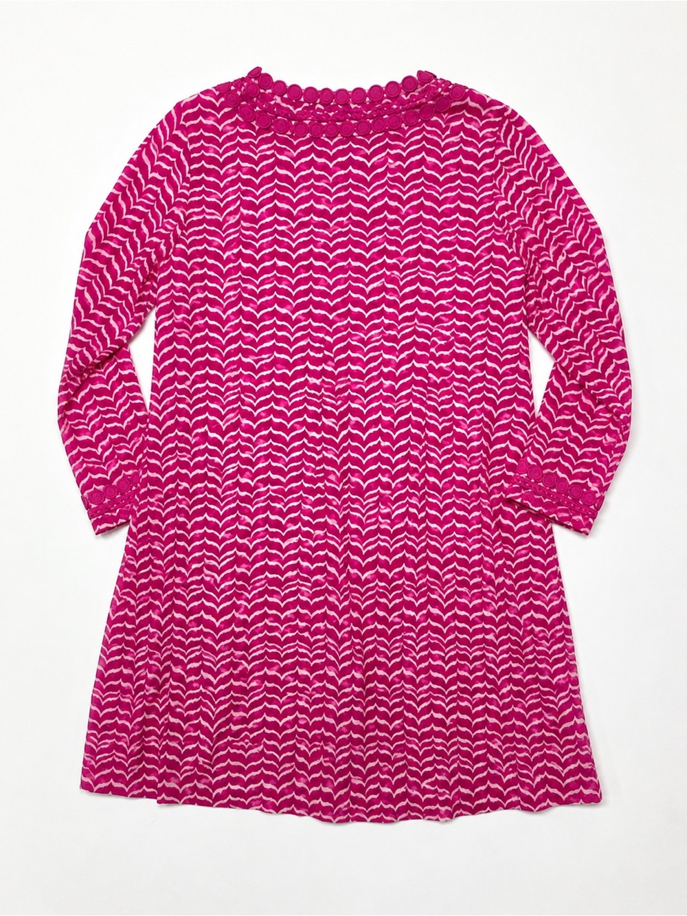 Vineyard Vines 100% Cotton Pink and White Chevron Tunic Shift Dress Size Large - Picture 4 of 5